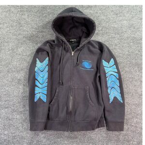 Vintage Shadow Hill No Responsibilities Zip Hoodie Womens XS Black Sleeve Hits